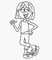 coloriage lizzie mc guire fait du stop